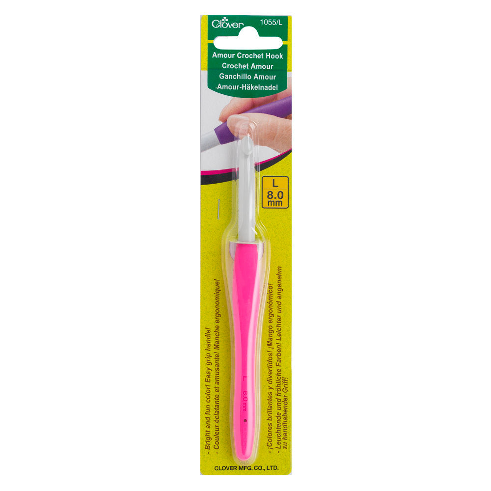 Clover Amour 8 Mm Pembe Yumuşak Saplı Yün Tığ - 1055