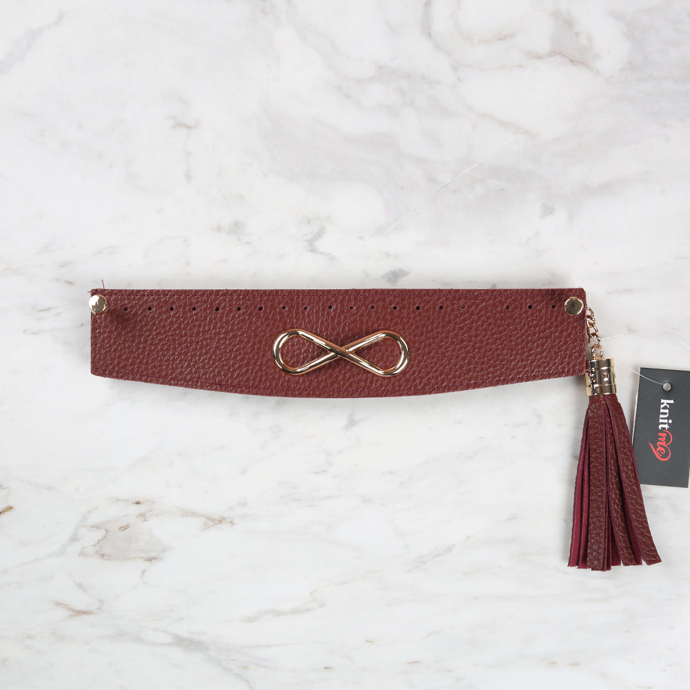 Knitme Dikişli Tokalı Çanta Ağzı 25x6 cm Bordo BA-0070