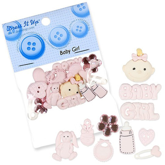 Dress It Up Pembe Bebek Dekoratif Düğme - 2121