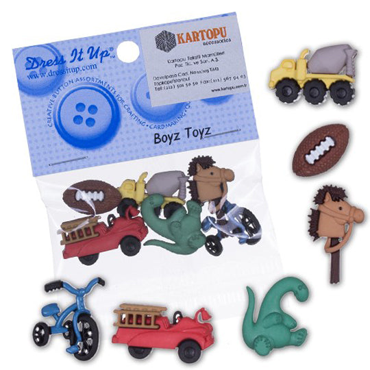 Dress It Up Karışık Desenli Dekoratif Düğme - 6555