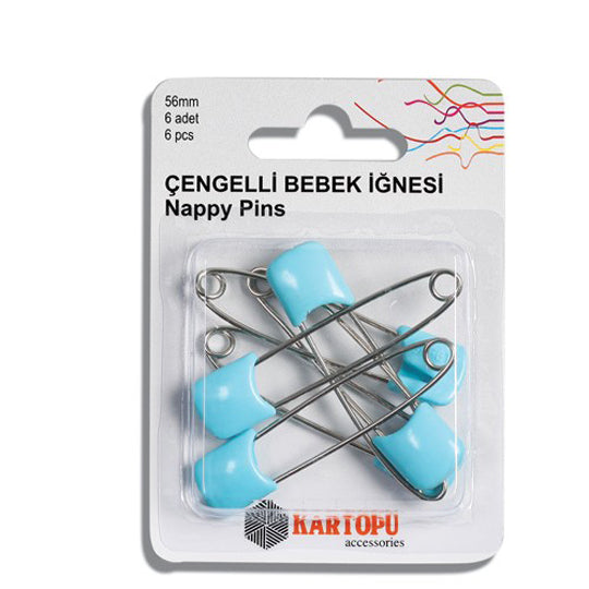 Kartopu 6 Adet Mavi Çengelli Bebek İğnesi - K002.1.0034