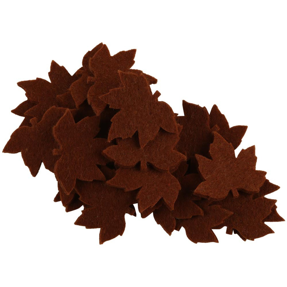 La Mia 3.5x5.5 cm 25'li Oksit Kahve Çınar Yaprak Keçe Motifler - YS352-M64