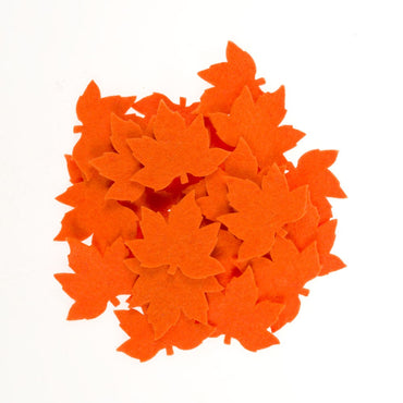 La Mia 3.5x5.5 cm 25'li Neon Turuncu Çınar Yaprak Keçe Motifler