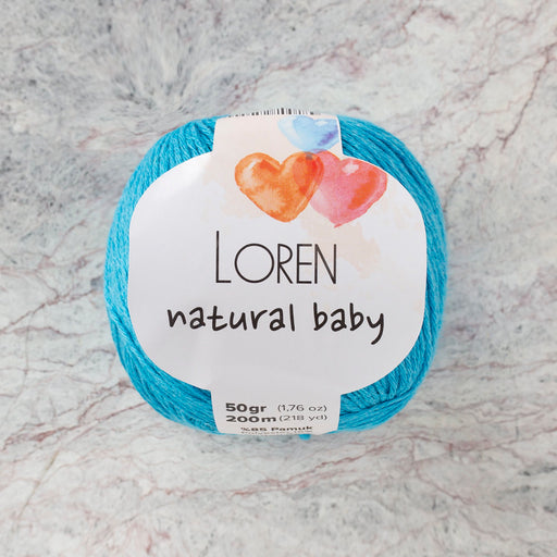 Loren Natural Baby Turkuaz El Örgü İpi - R091