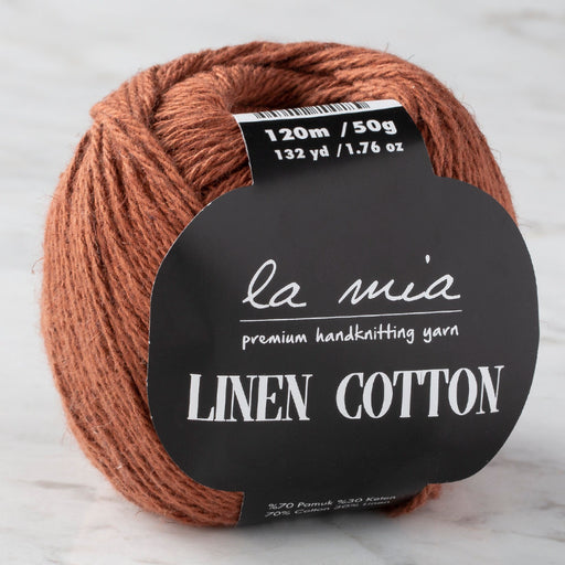 La Mia Linen Cotton Kahverengi El Örgü İpi - L087
