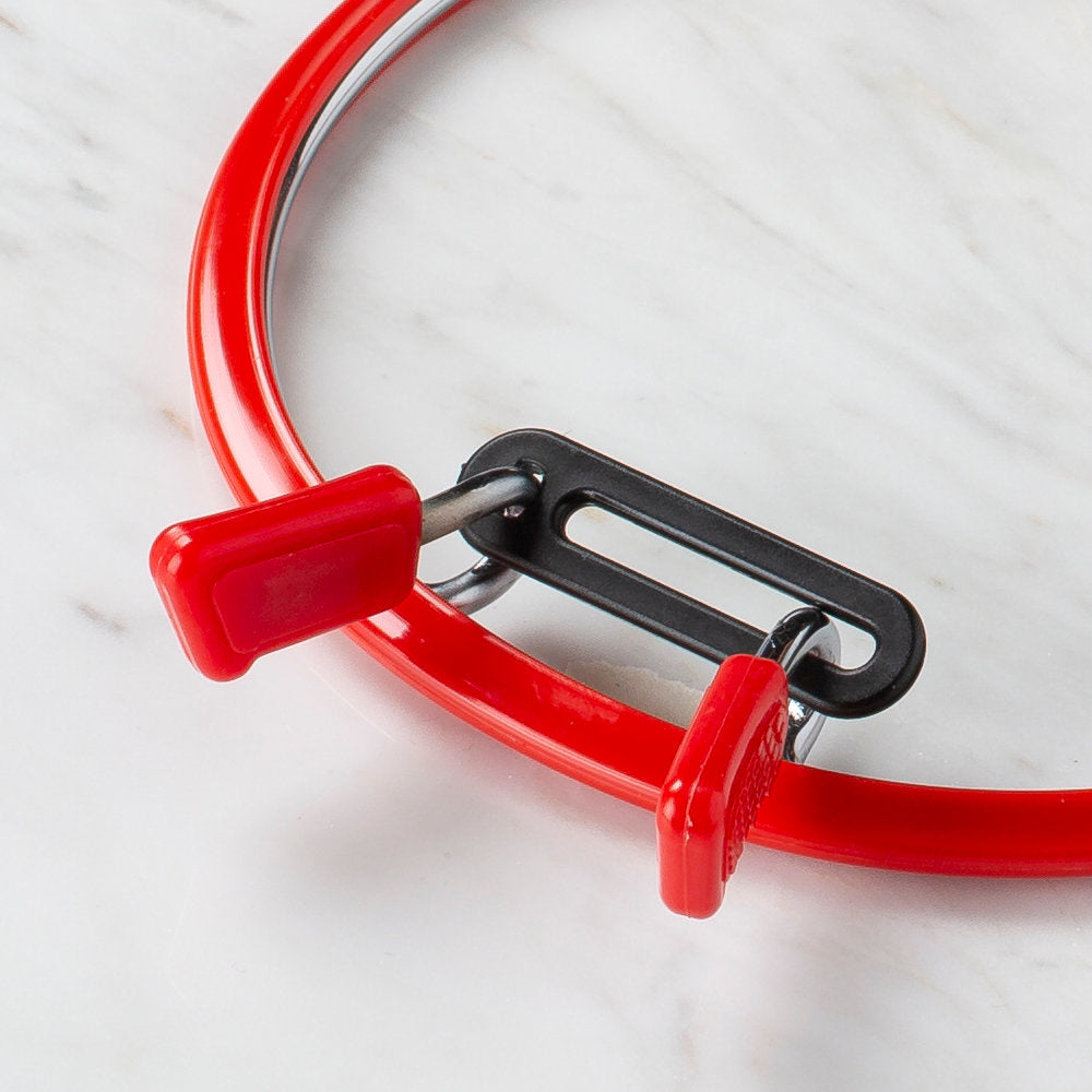 Nurge 126 mm Kırmızı Orta Metal Nakış Kasnak