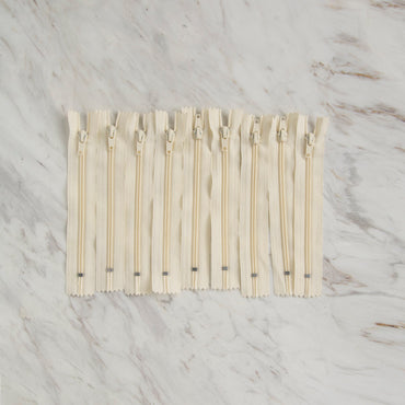 Loren 10 adet 16 Cm Krem Dipli Naylon Fermuar