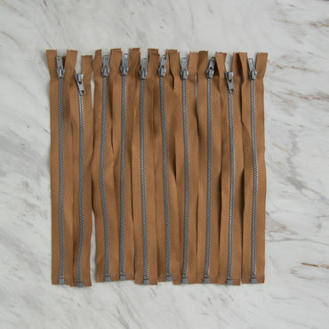 Loren 10 adet 30 Cm Açık Kahverengi Separe Kemik Fermuar