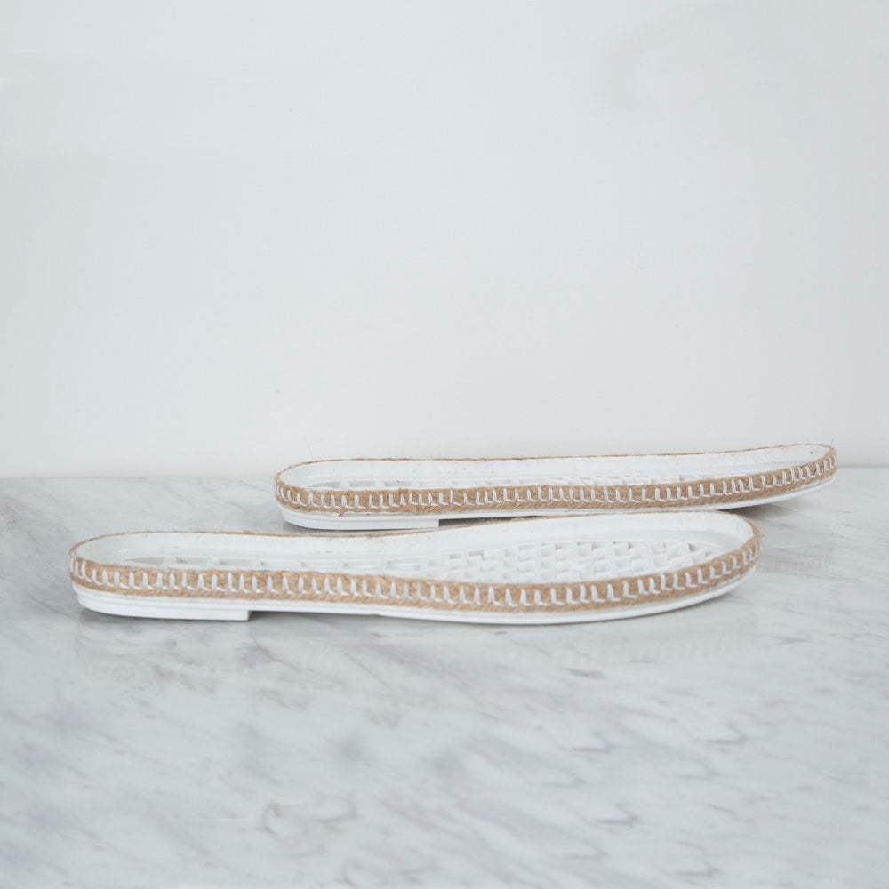 Loren Dar Hasır Espadril / Ayakkabı Tabanı 40 Numara Beyaz