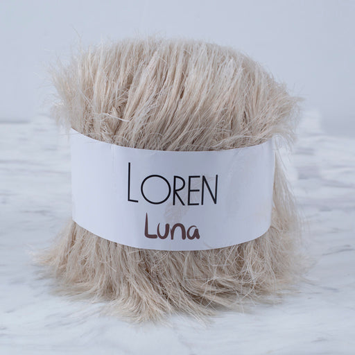 Loren Luna Tavşan Tüyü Açık Bej  El Örgü İpi - R084