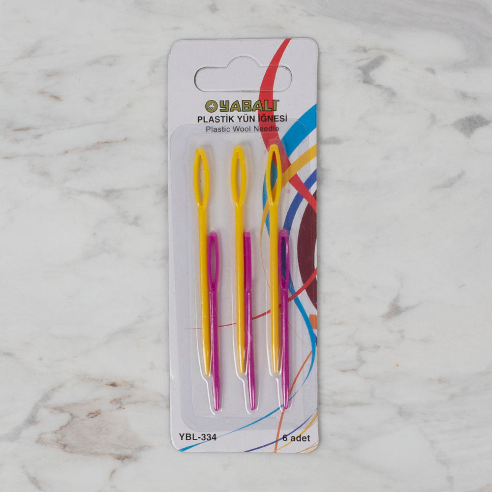 Yabalı Plastik 6'lı Yün İğnesi Pembe Sarı - YB - 334