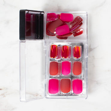 Arty Takma Tırnak Seti \ Sedef Kırmızı - Kadife Kırmızı