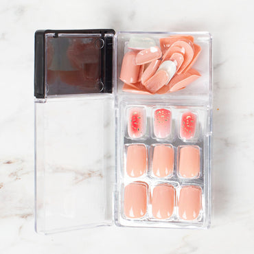 Arty Takma Tırnak Seti \ Koyu Pudra - Altın Yaldız