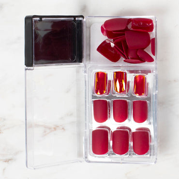 Arty Takma Tırnak Seti \ Kadife Bordo - Yaldız Kırmızı