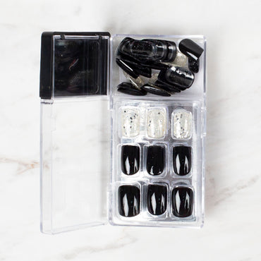 Arty Takma Tırnak Seti \ Şeffaf Pullu Gümüş