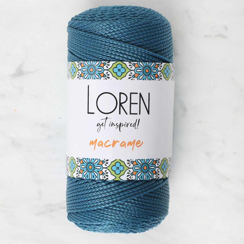 Loren Macrame Petrol Mavisi El Örgü İpi - RM 0238