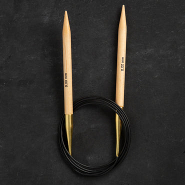 KnitPro Basix Birch Huş Ağacı 8mm 120cm Misinalı Şiş - 35355