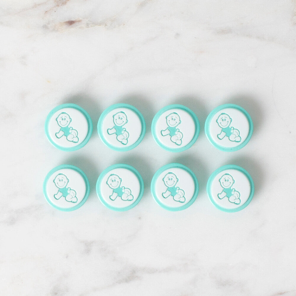 Loren Crafts 8'li Yeşil Bebe Düğme - 372