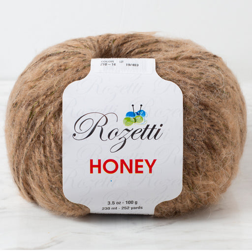 Rozetti Honey Işıltılı Kahverengi El Örgü İpi -210-14