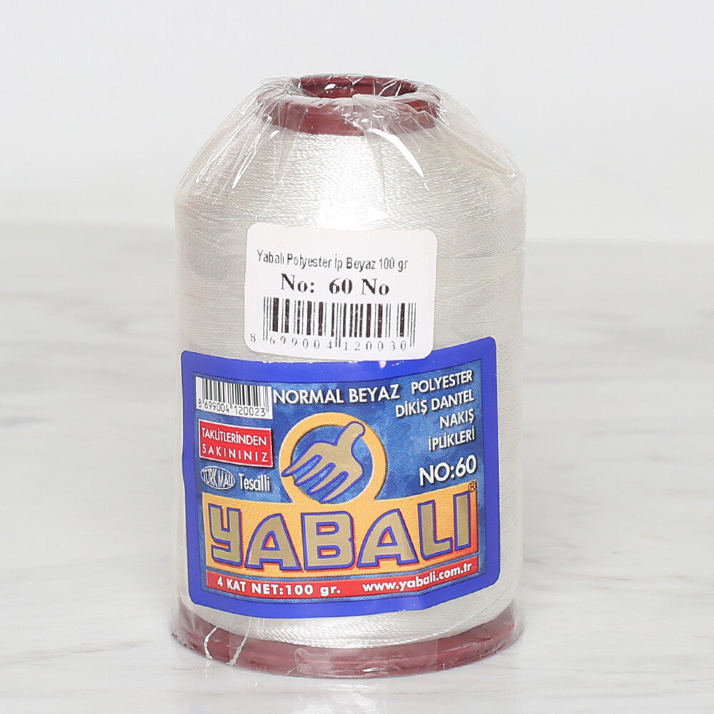 Yabalı Polyester İpi Beyaz 100 gr - No : 60