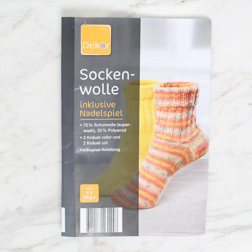 Socken Wolle 4'lü Yumak Ebruli Çorap Örgü İpi