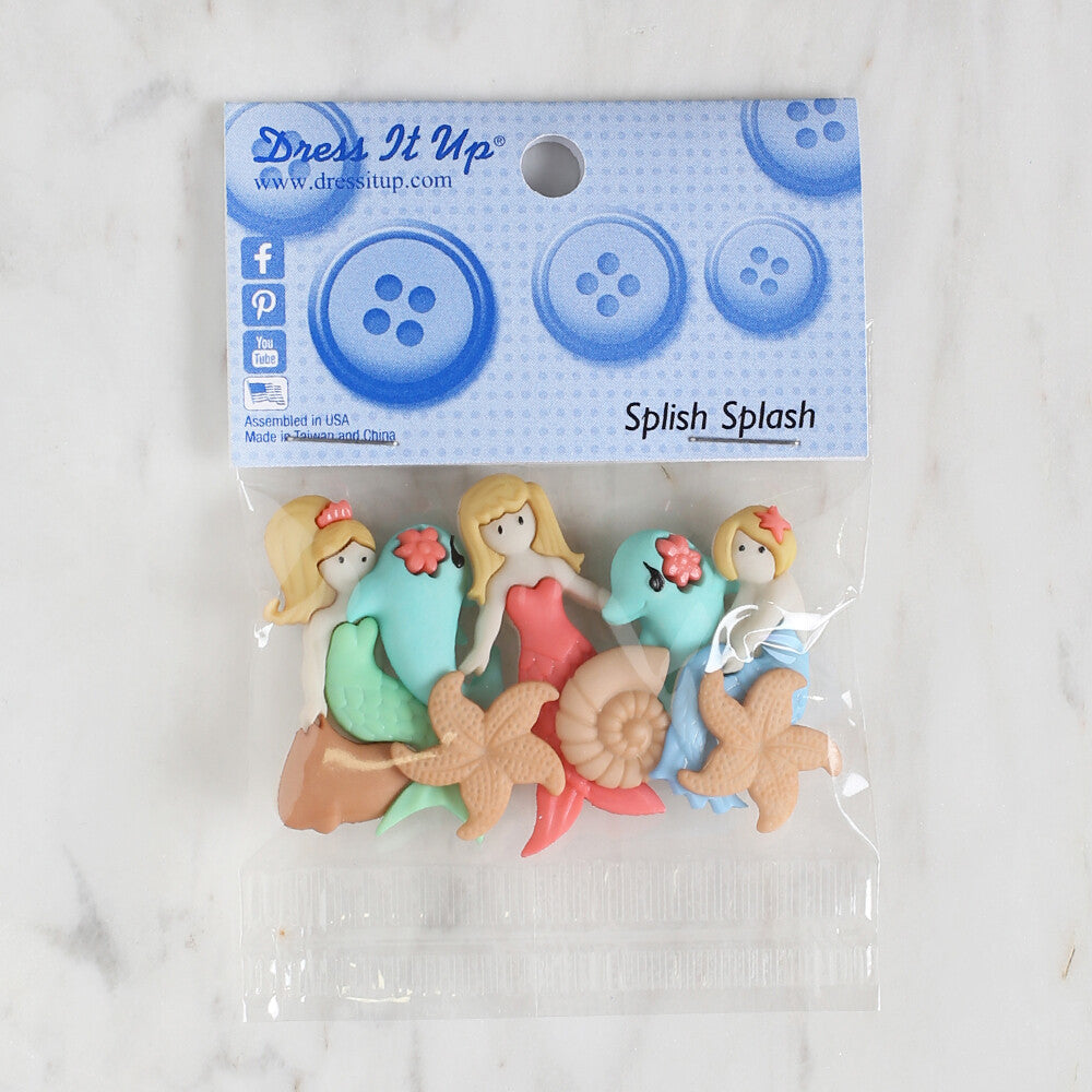 Dress It Up Deniz Kızı Yunus Dekoratif Düğme - 6556