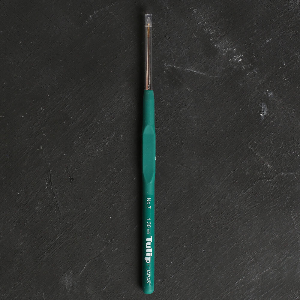 Tulip No:7 1,30 mm 14 cm Yeşil Silikon Yumuşak Saplı Dantel Tığ - T-9GE