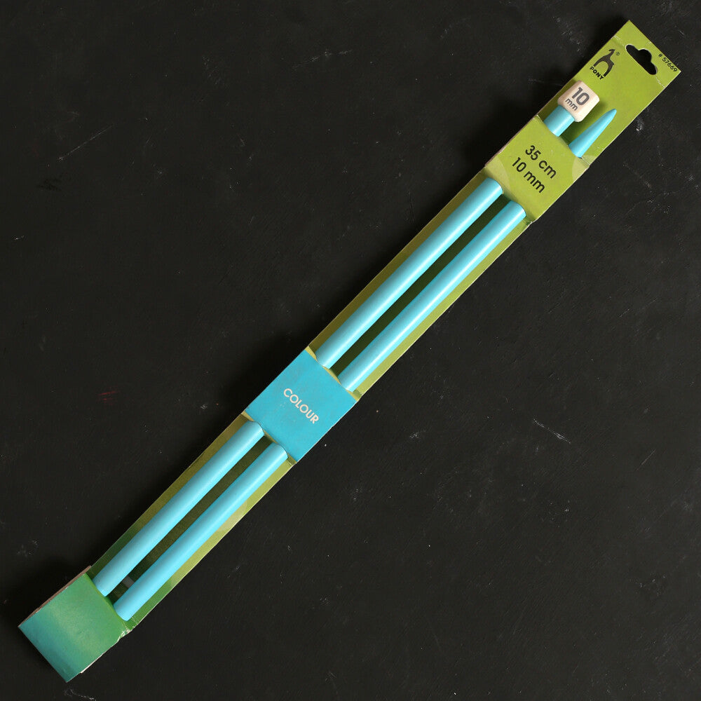 Pony Colour 10 mm 35 cm Mavi Plastik Örgü Şişi - 57669