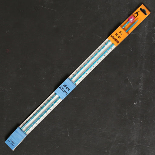 Pony Measure 3.25 mm 35 cm Açık Mavi Cetvelli Alüminyum Örgü Şişi - 34506