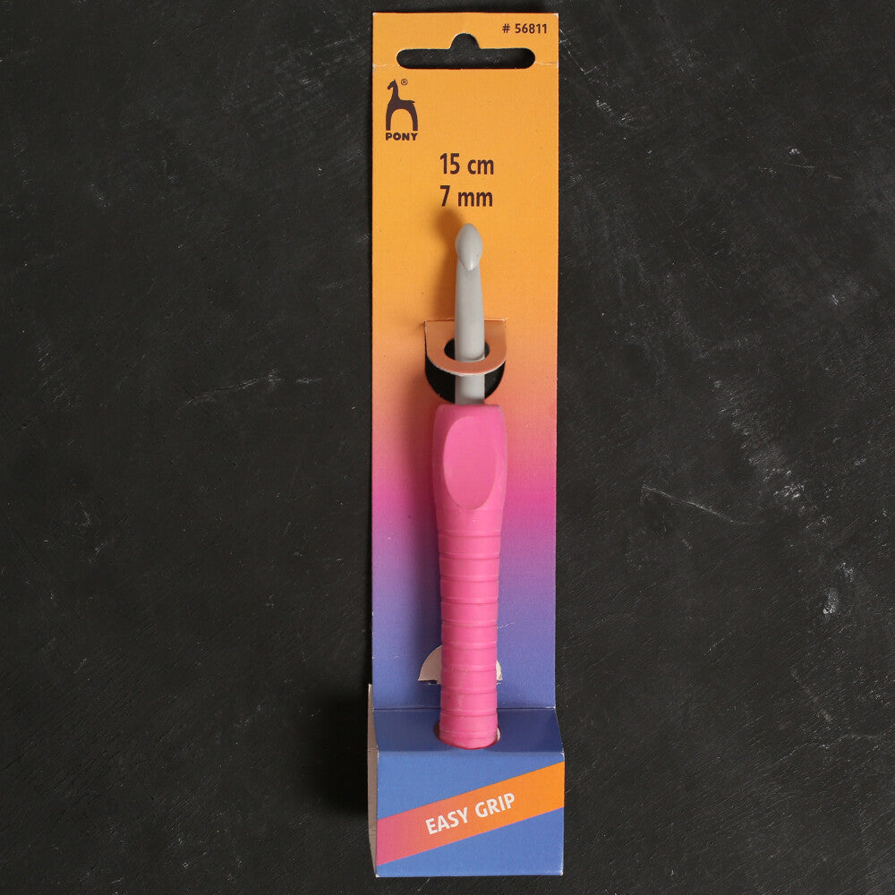 Pony Easy Grip 7 mm 15 cm Pembe Yumuşak Saplı Yün Tığ - 56811