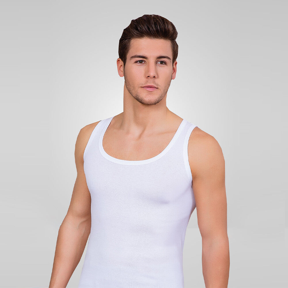 Berrak 1015 Erkek Ribana Rambo Atlet - Beyaz - 56-XL