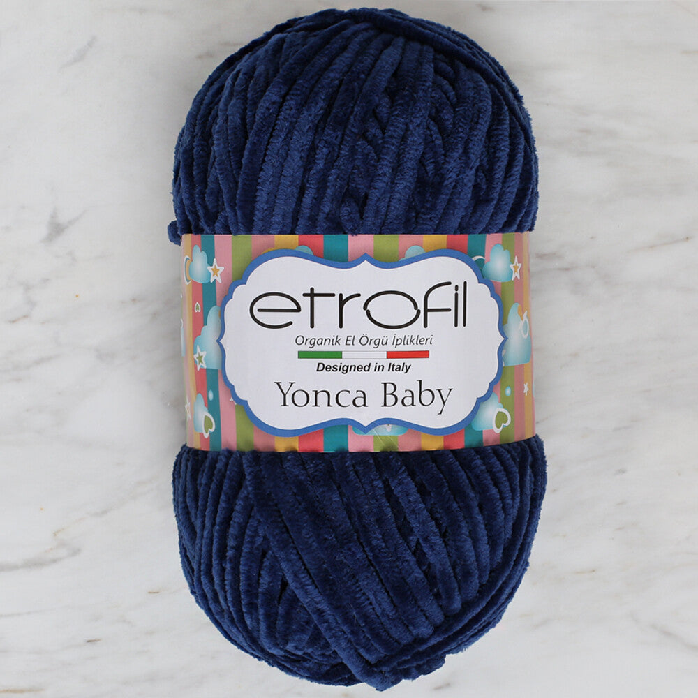 Etrofil Yonca Lacivert Kadife Bebek Yünü- 70547