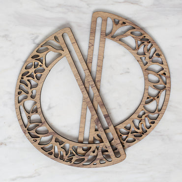 Loren Ahşap Oymalı Desenli Çanta Sapı