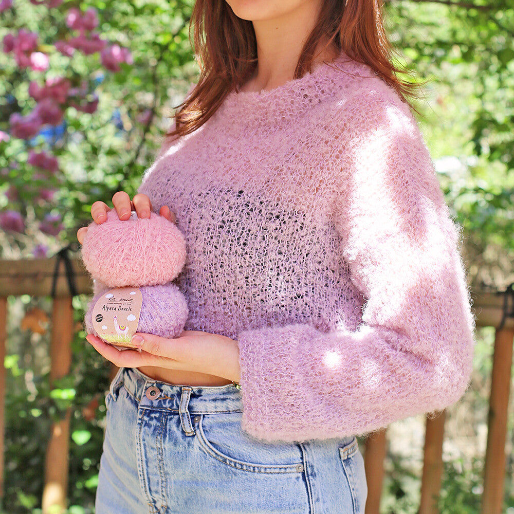 La Mia Alpaca Boucle 50 Gr Gri El Örgü İpi - L302