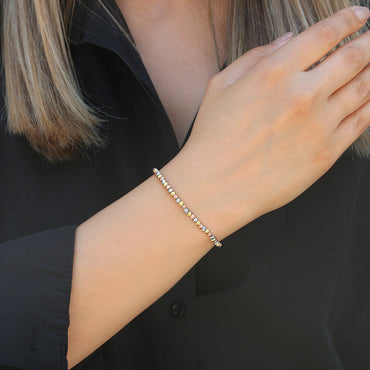 Clotho 925 Ayar Gümüş, Dorika 3 Renk Mix Bileklik