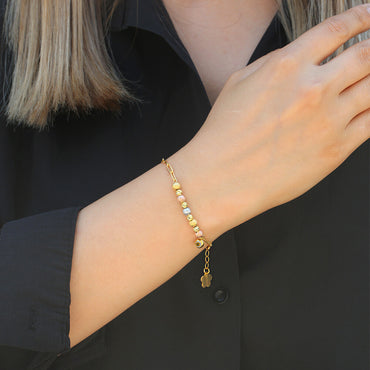 Clotho 925 Ayar Gümüş, Dorika Simli Ataçlı Model Bileklik