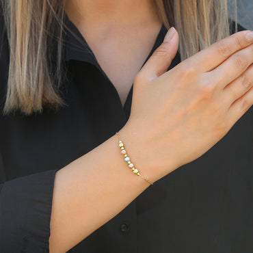 Clotho 925 Ayar Gümüş, Dorika Sim Top 3 Renkli Bileklik