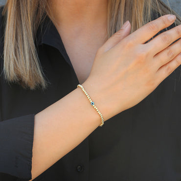 Clotho 925 Ayar Gümüş, Dorika Altın Rengi Bileklik