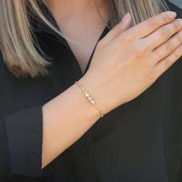 Clotho 925 Ayar Gümüş, Dorika Sim Top 3 Renkli Bileklik