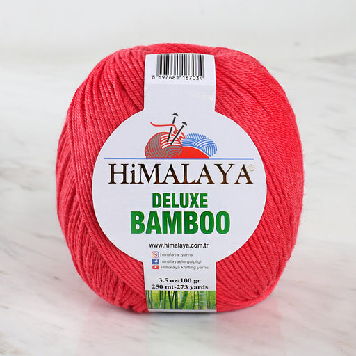 Himalaya Deluxe Bamboo Kırmızı El Örgü İpi - 124-10
