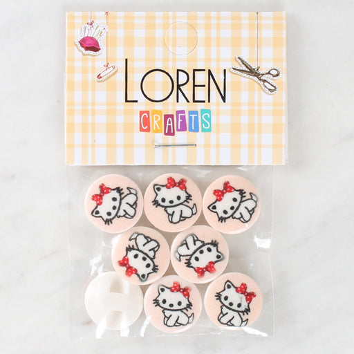 Loren Crafts 8'li Kedi Düğme - 1070