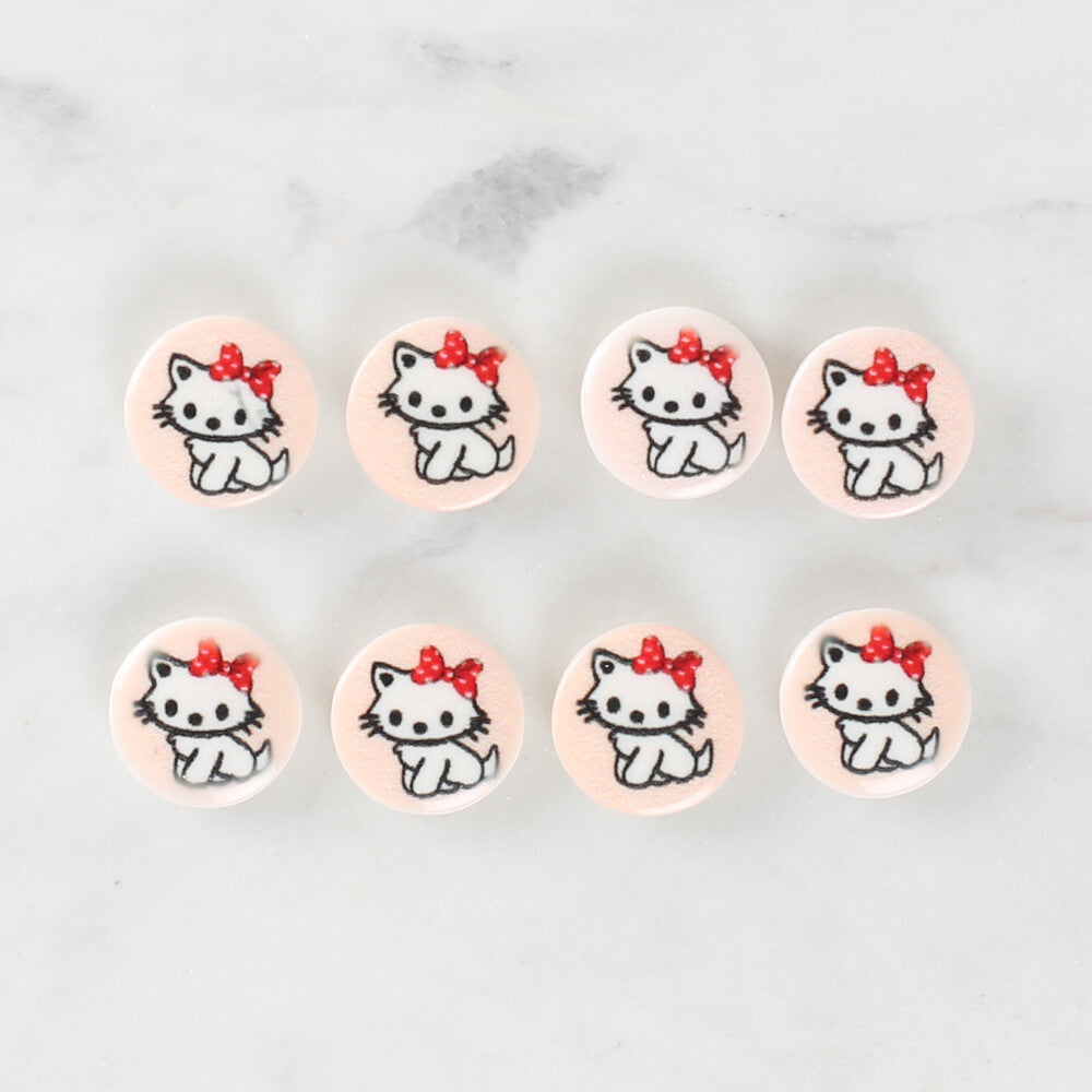 Loren Crafts 8'li Kedi Düğme - 1070