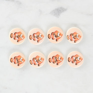 Loren Crafts 8'li Balık Düğme - 1157