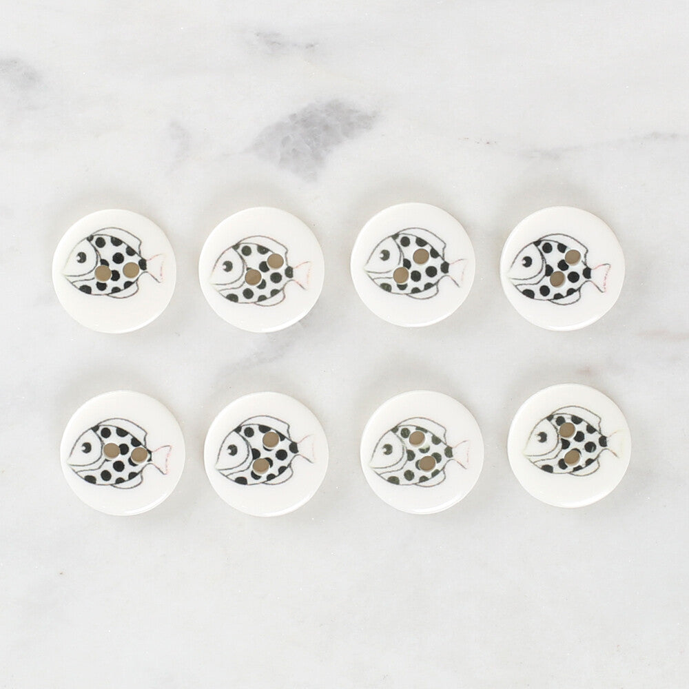 Loren Crafts 8'li Balık Düğme - 1155