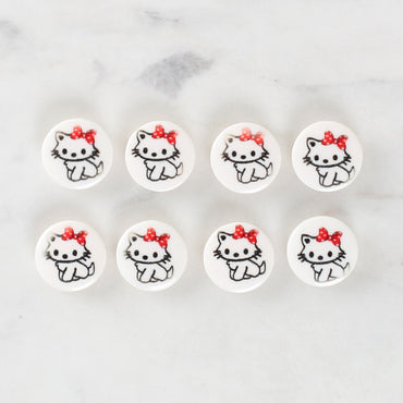 Loren Crafts 8'li Kedi Düğme - 1192