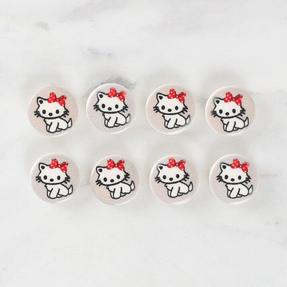 Loren Crafts 8'li Kedi Düğme - 1069