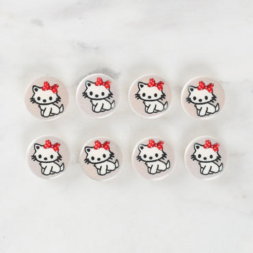 Loren Crafts 8'li Kedi Düğme - 1069