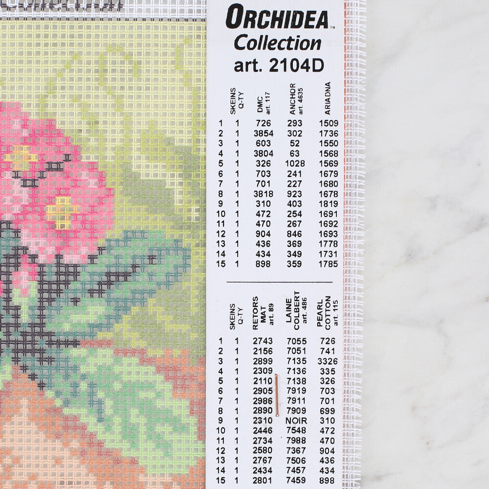 Orchidea 15x15 cm Baskılı Goblen 2104D