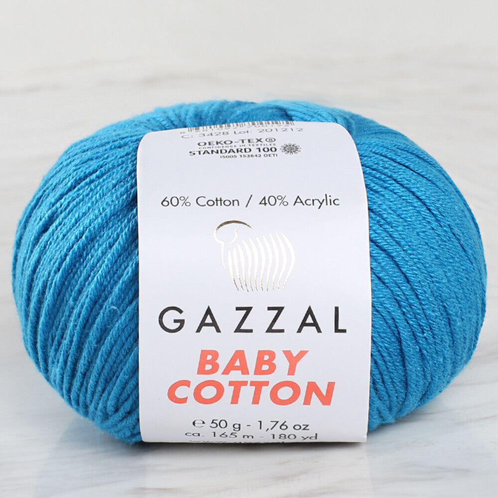 Gazzal Baby Cotton Mavi Bebek Yünü - 3428