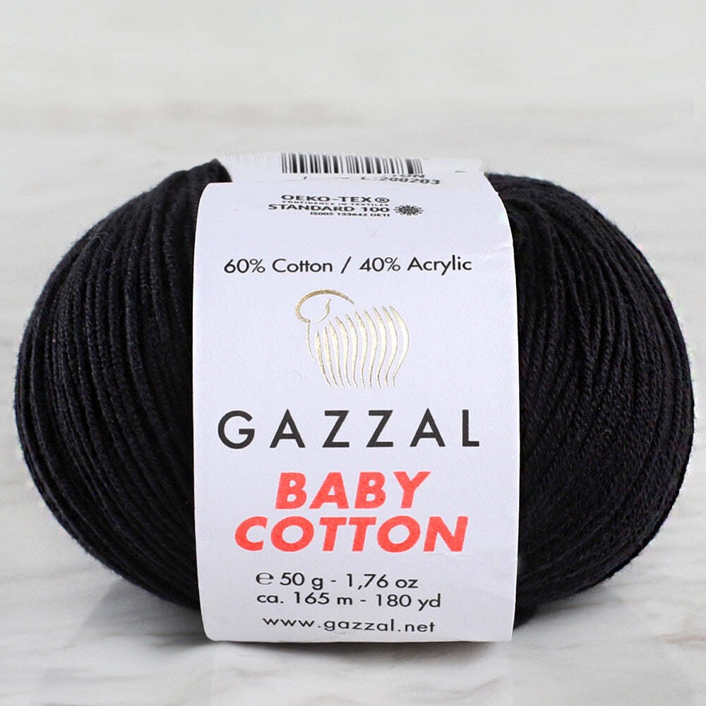 Gazzal Baby Cotton Siyah Bebek Yünü - 3433